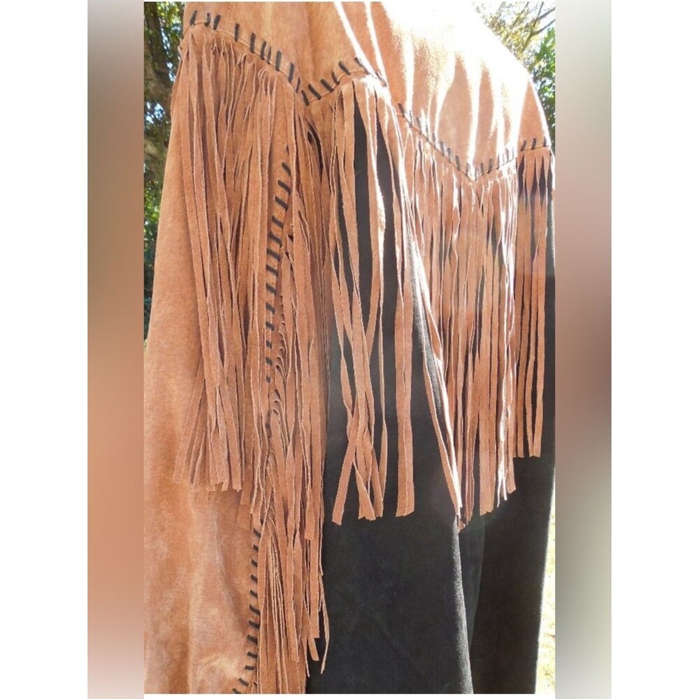 Vintage BOB MACKIE Suede Fringe western boho Jacket - Picture 10 of 16